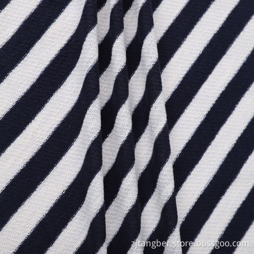 Tissu French Terry Sweat à Capuche Rayé Blanc Noir